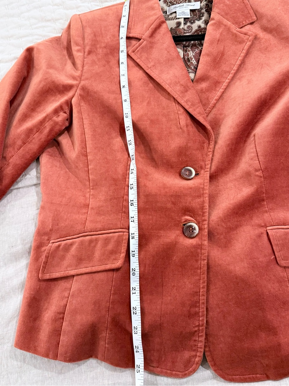 Judith Hart Petites Women's Warm Orange Blazer Size 16P - Picture 7 of 7